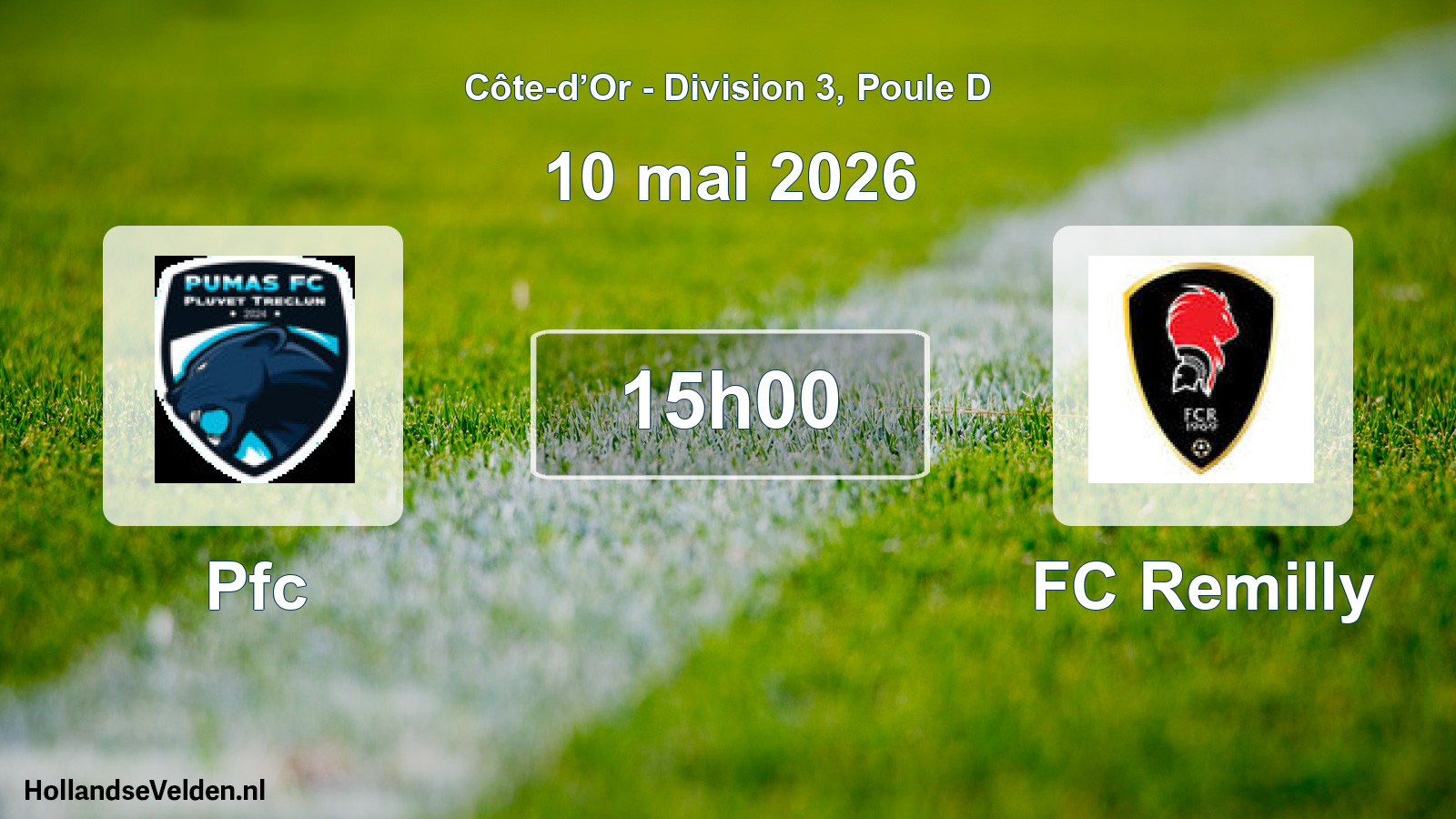 Match programmé: Pfc - FC Remilly (10 mai 2026)