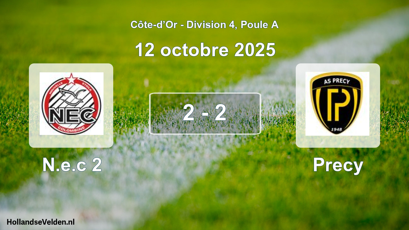 Match joué: N.e.c 2 - Precy 2 - 2 (12 octobre 2025)