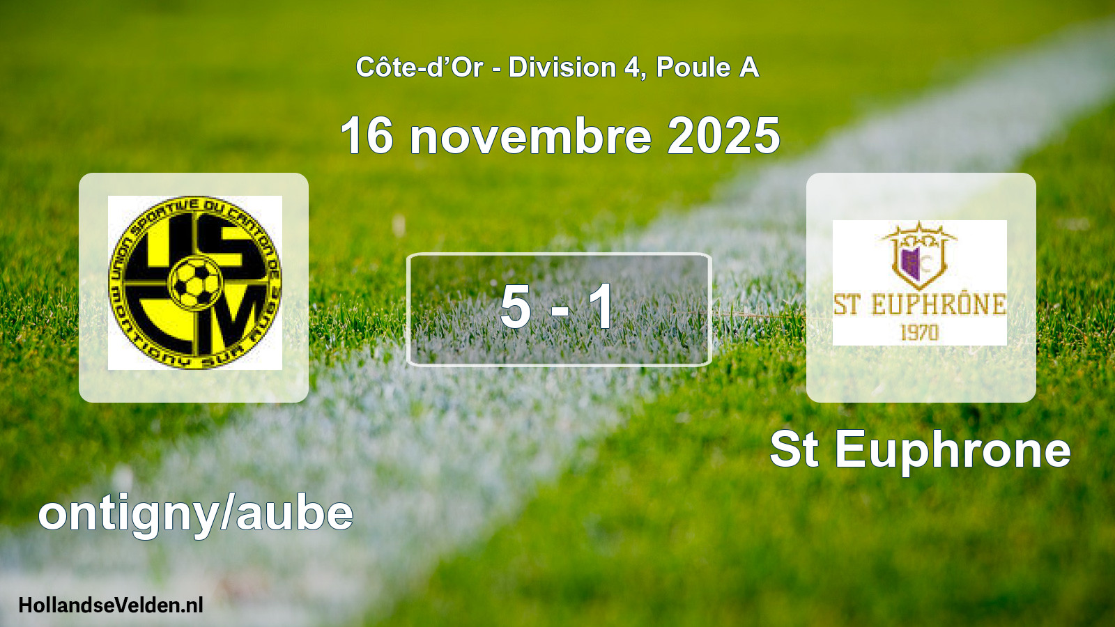 Match joué: Montigny/aube - St Euphrone 5 - 1 (16 novembre 2025)