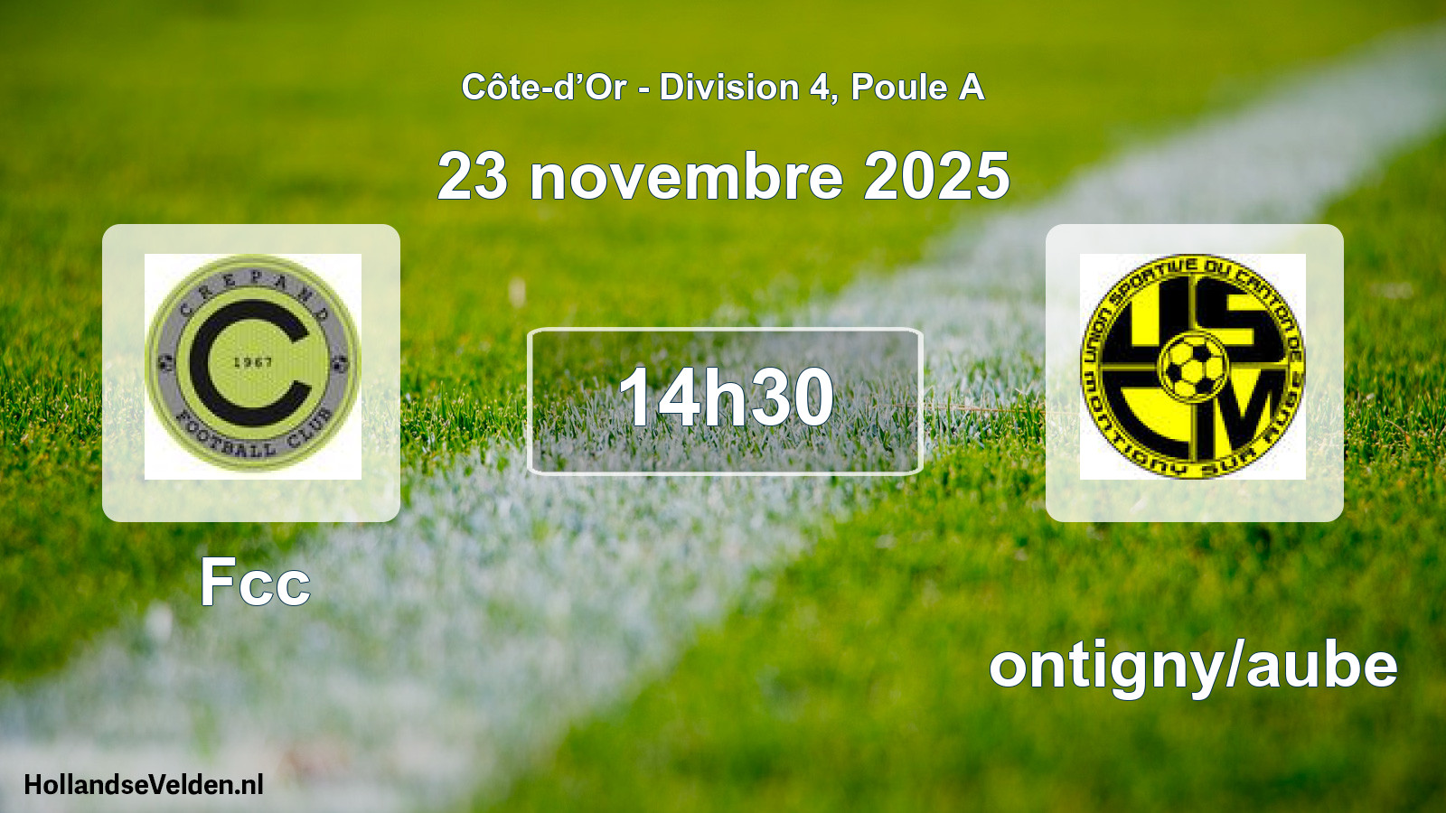 Geplande wedstrijd: Fcc - Montigny/aube (23 november 2025)