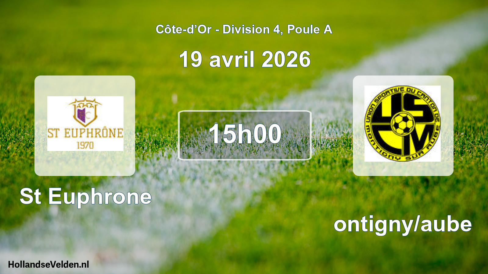 Geplande wedstrijd: St Euphrone - Montigny/aube (19 april 2026)