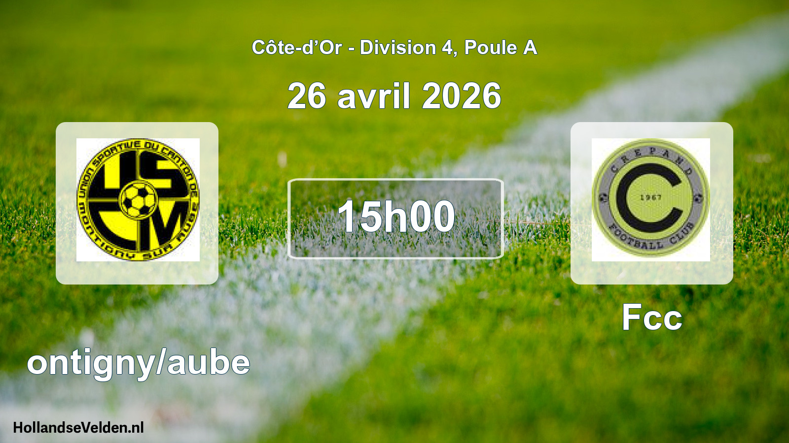 Scheduled Match: Montigny/aube - Fcc (26 April 2026)
