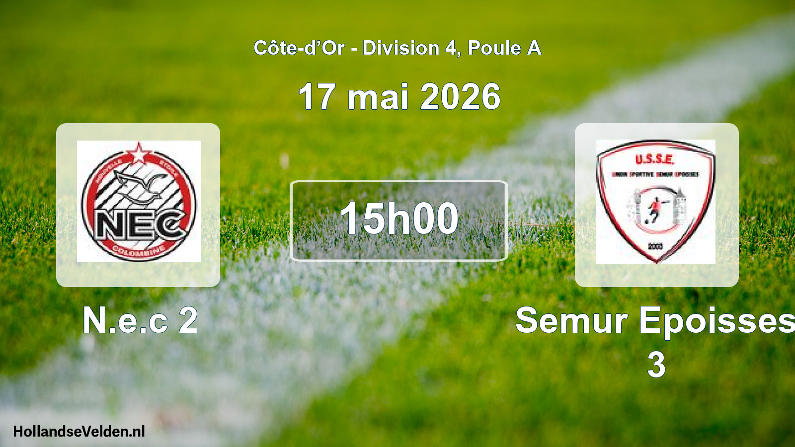 Scheduled Match: N.e.c 2 - Semur Epoisses 3 (17 May 2026)