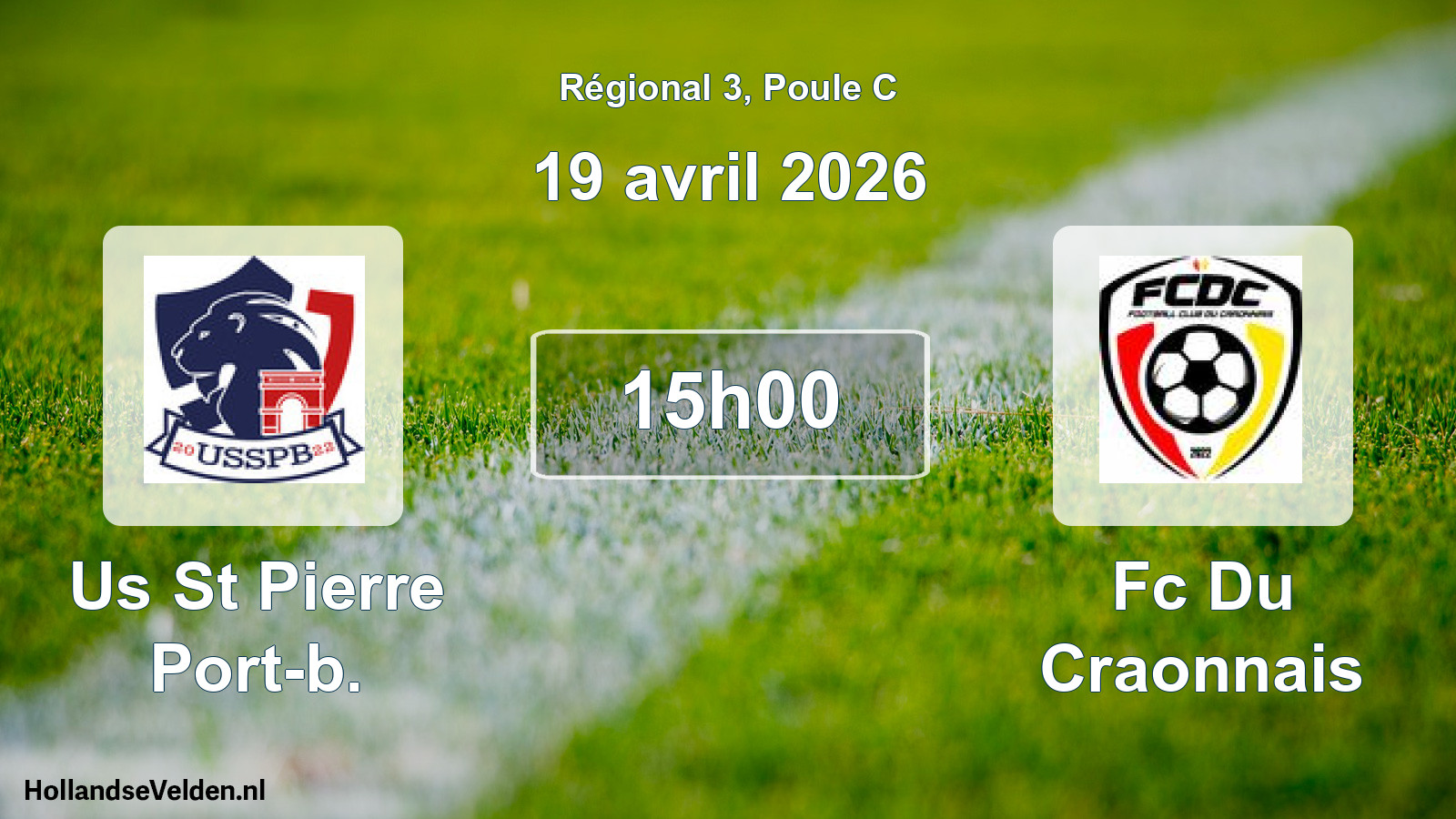Geplande wedstrijd: Us St Pierre Port-b. - Fc Du Craonnais (19 avril 2026)