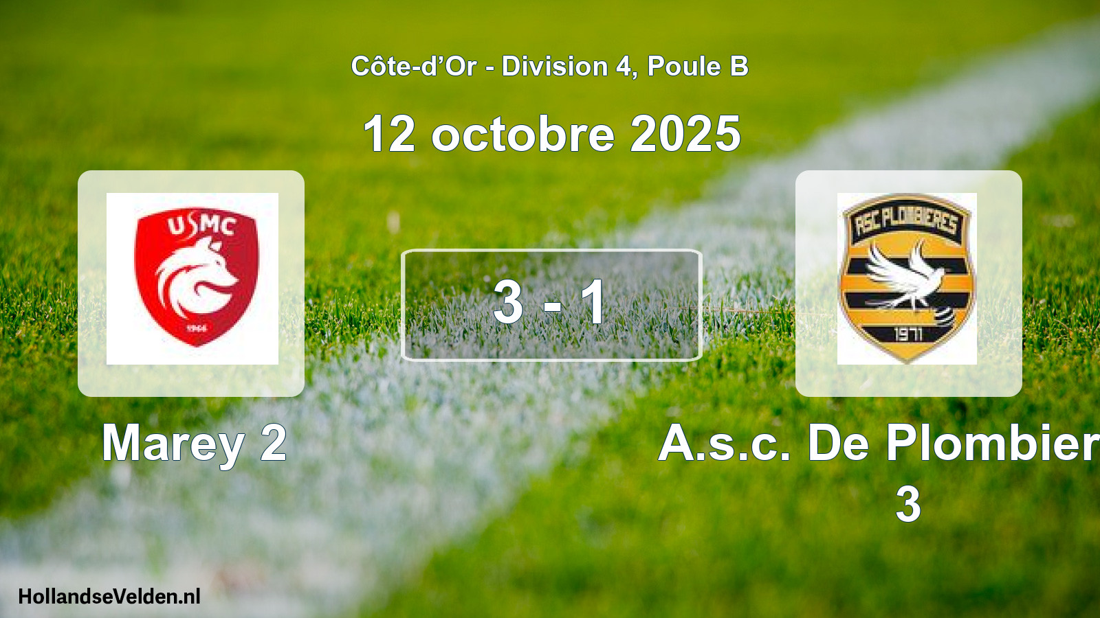 Match joué: Marey 2 - A.s.c. De Plombieres 3 3 - 1 (12 octobre 2025)