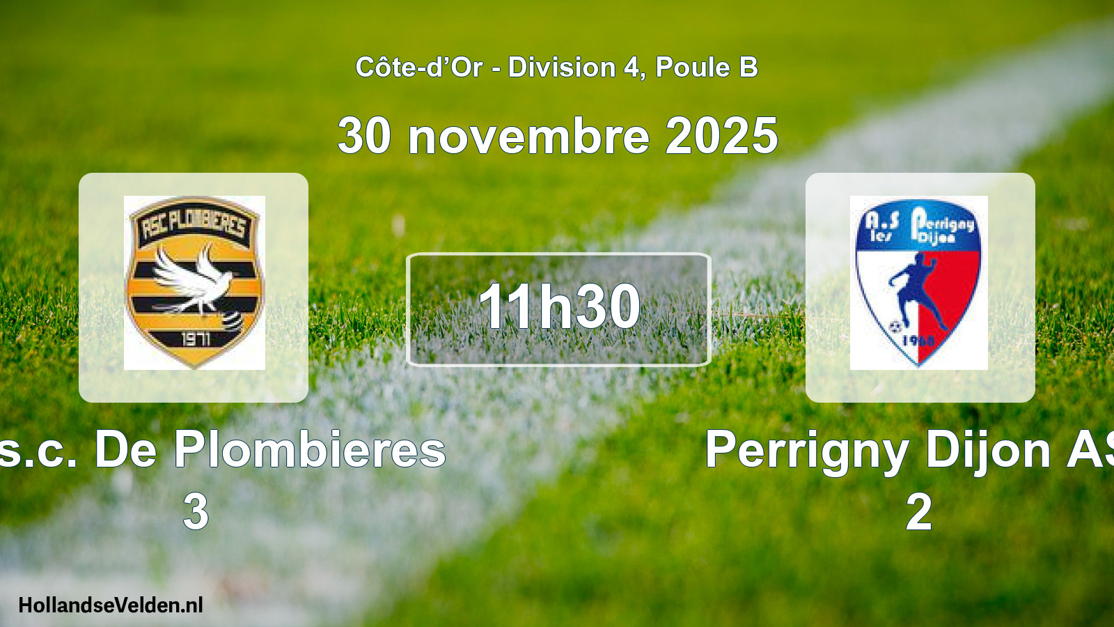Geplande wedstrijd: A.s.c. De Plombieres 3 - Perrigny Dijon AS 2 (30 november 2025)