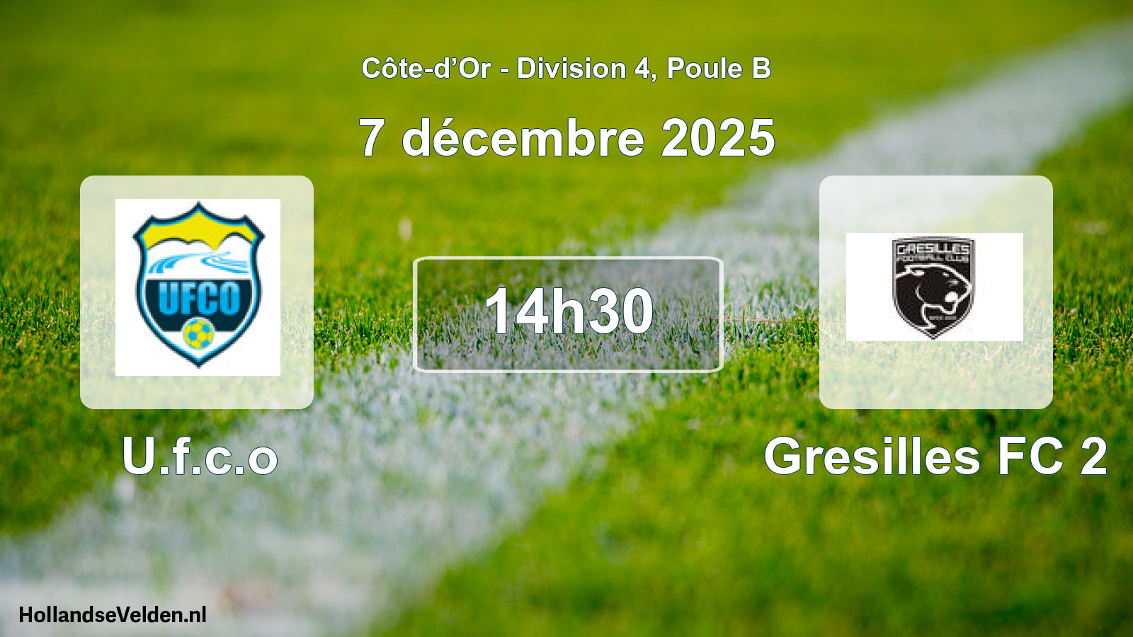 Match programmé: U.f.c.o - Gresilles FC 2 (7 décembre 2025)