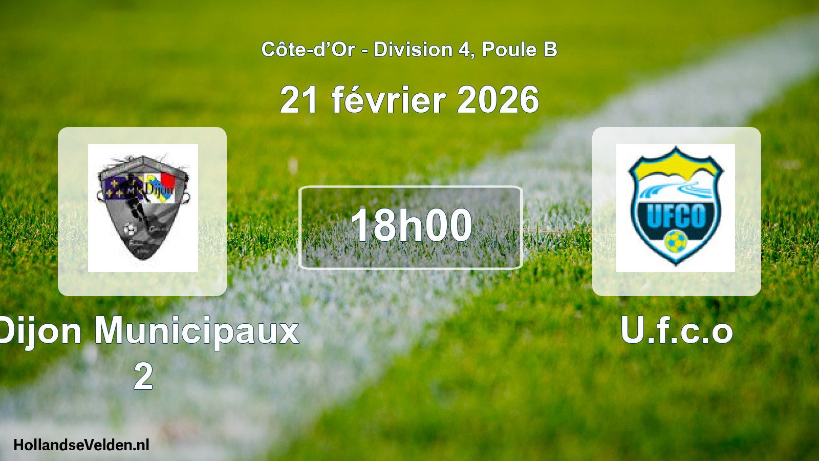 Match programmé: Dijon Municipaux 2 - U.f.c.o (21 février 2026)