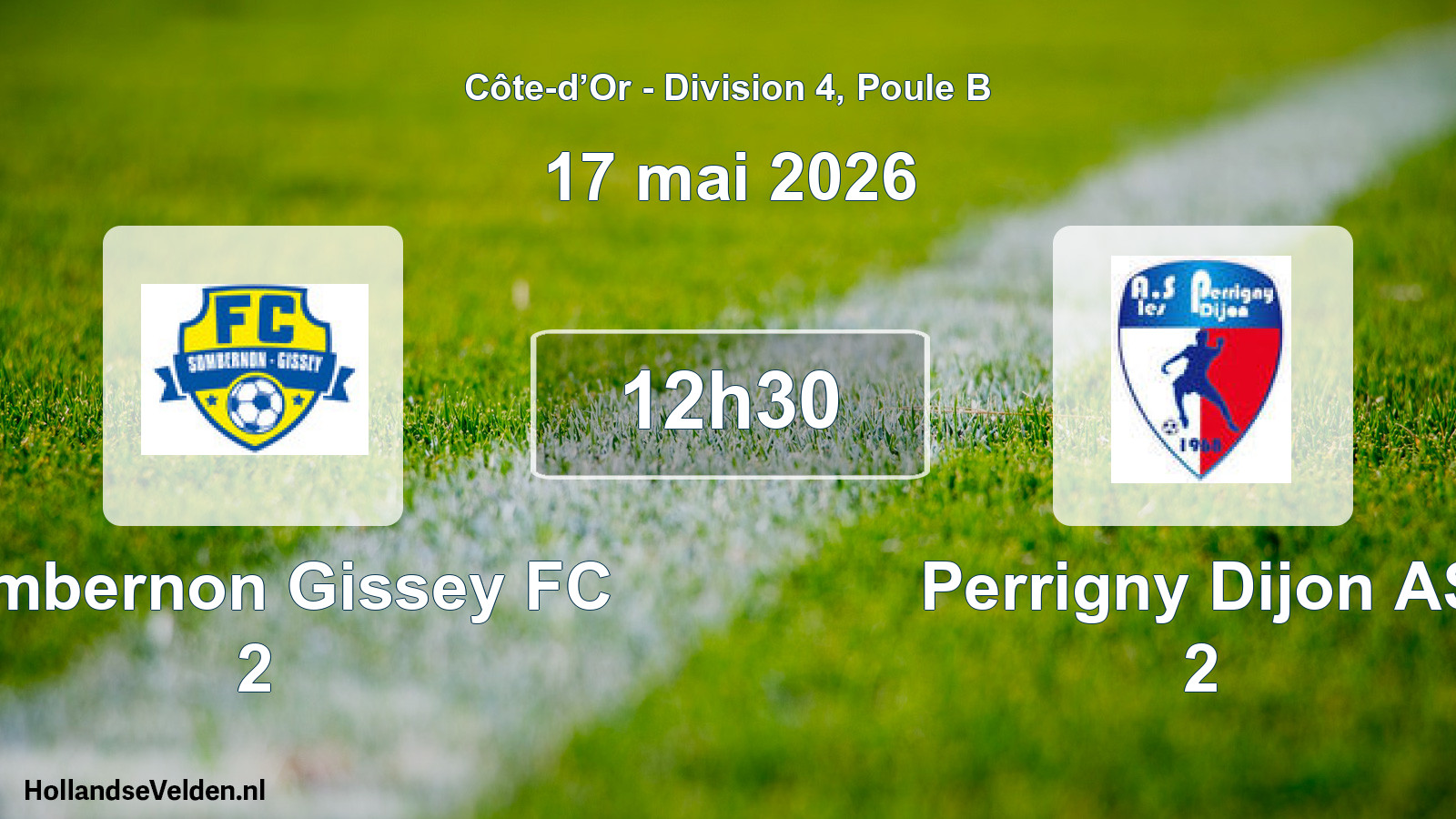 Geplande wedstrijd: Sombernon Gissey FC 2 - Perrigny Dijon AS 2 (17 mei 2026)