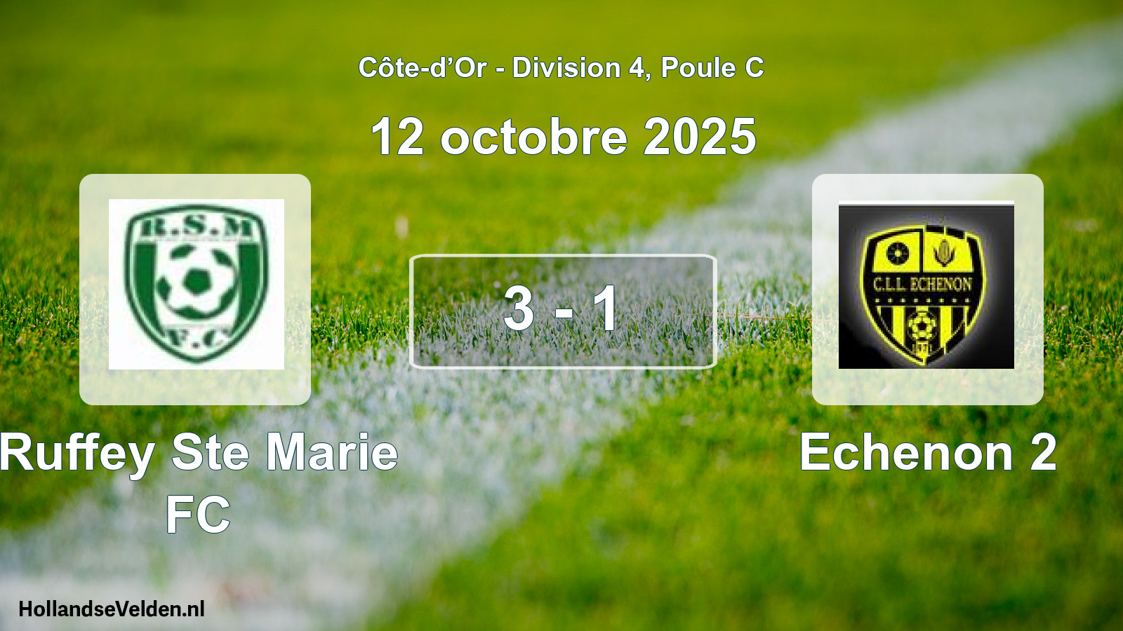 Match joué: Ruffey Ste Marie FC - Echenon 2 3 - 1 (12 octobre 2025)