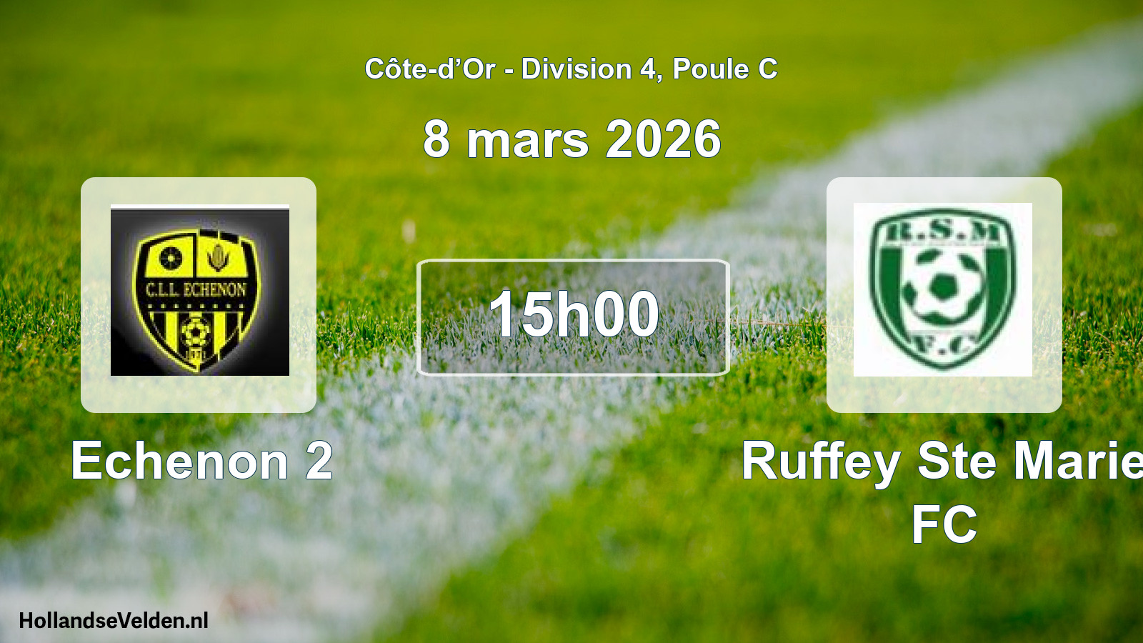 Match programmé: Echenon 2 - Ruffey Ste Marie FC (8 mars 2026)