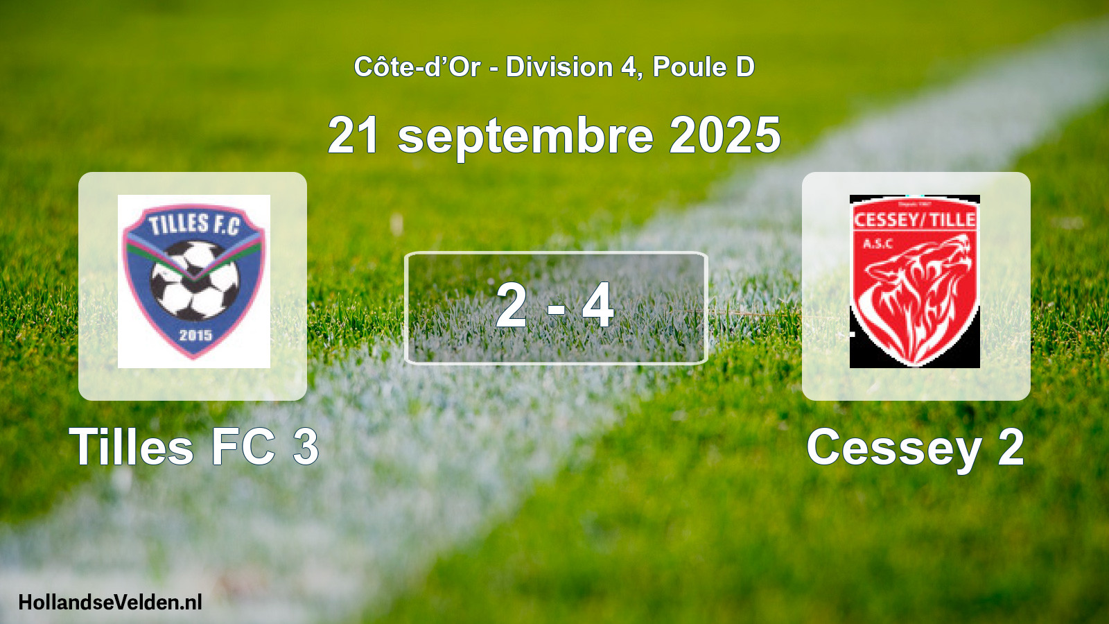 Match joué: Tilles FC 3 - Cessey 2 2 - 4 (21 septembre 2025)