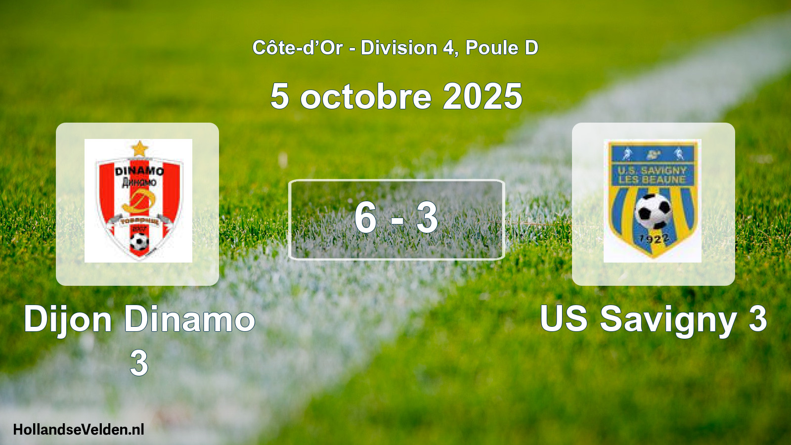Match joué: Dijon Dinamo 3 - US Savigny 3 6 - 3 (5 octobre 2025)