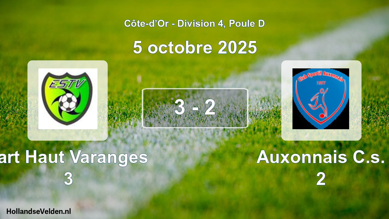 Total number of matches played: Tart Haut Varanges 3 - Auxonnais C.s. 2 3 - 2 (5 October 2025)