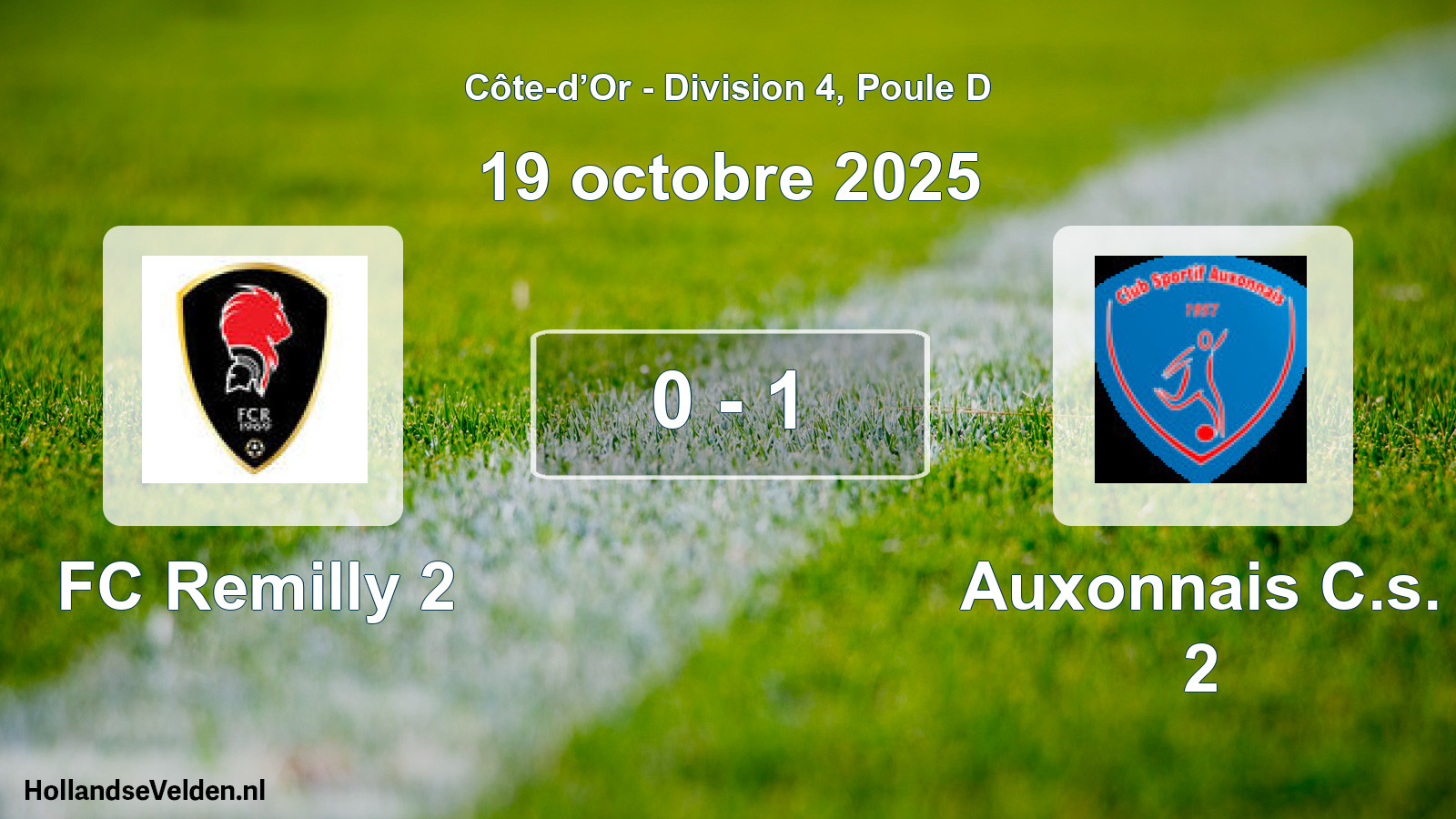 Match joué: FC Remilly 2 - Auxonnais C.s. 2 0 - 1 (19 octobre 2025)