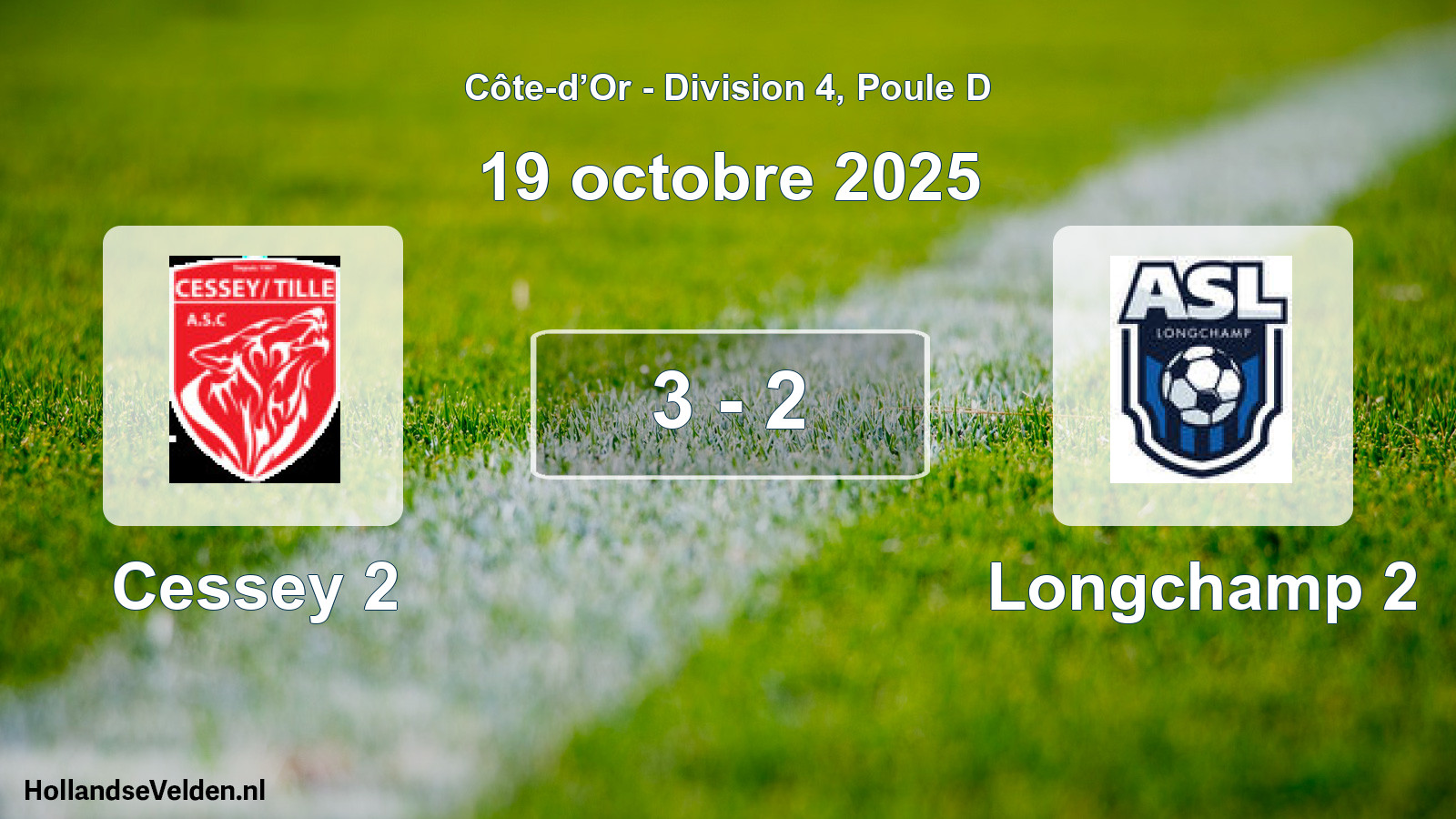 Gespeelde wedstrijd: Cessey 2 - Longchamp 2 3 - 2 (19 oktober 2025)