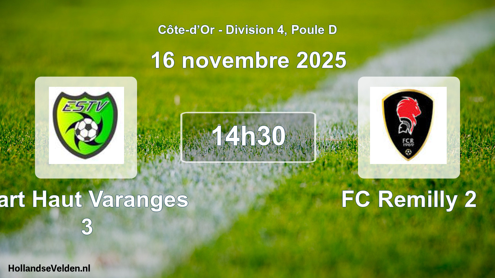 Match programmé: Tart Haut Varanges 3 - FC Remilly 2 (16 novembre 2025)