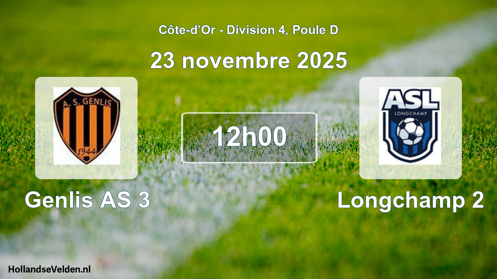 Scheduled Match: Genlis AS 3 - Longchamp 2 (23 November 2025)