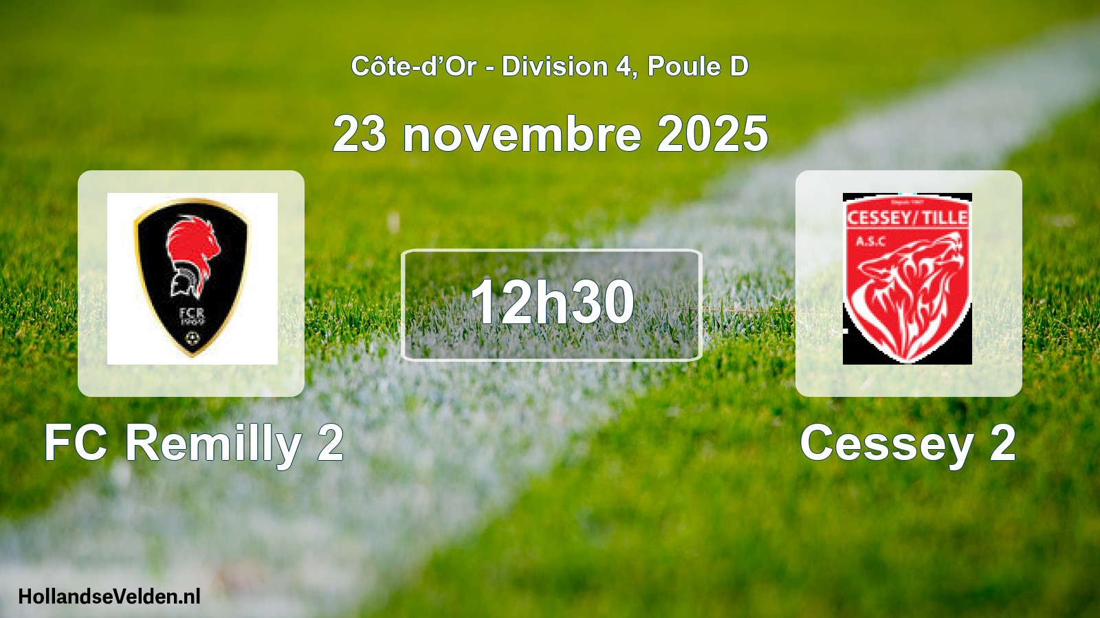 Match programmé: FC Remilly 2 - Cessey 2 (23 novembre 2025)
