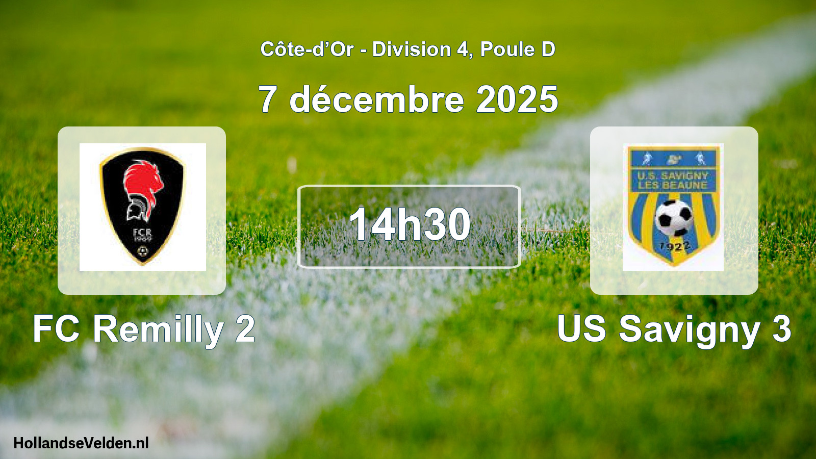 Scheduled Match: FC Remilly 2 - US Savigny 3 (7 December 2025)
