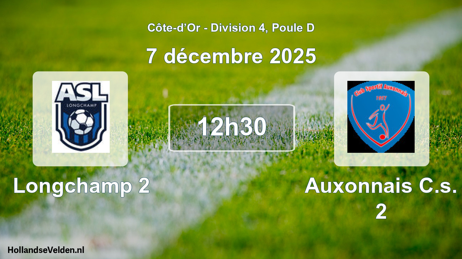 Match programmé: Longchamp 2 - Auxonnais C.s. 2 (7 décembre 2025)