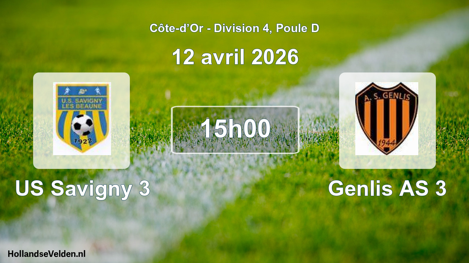 Scheduled Match: US Savigny 3 - Genlis AS 3 (12 April 2026)