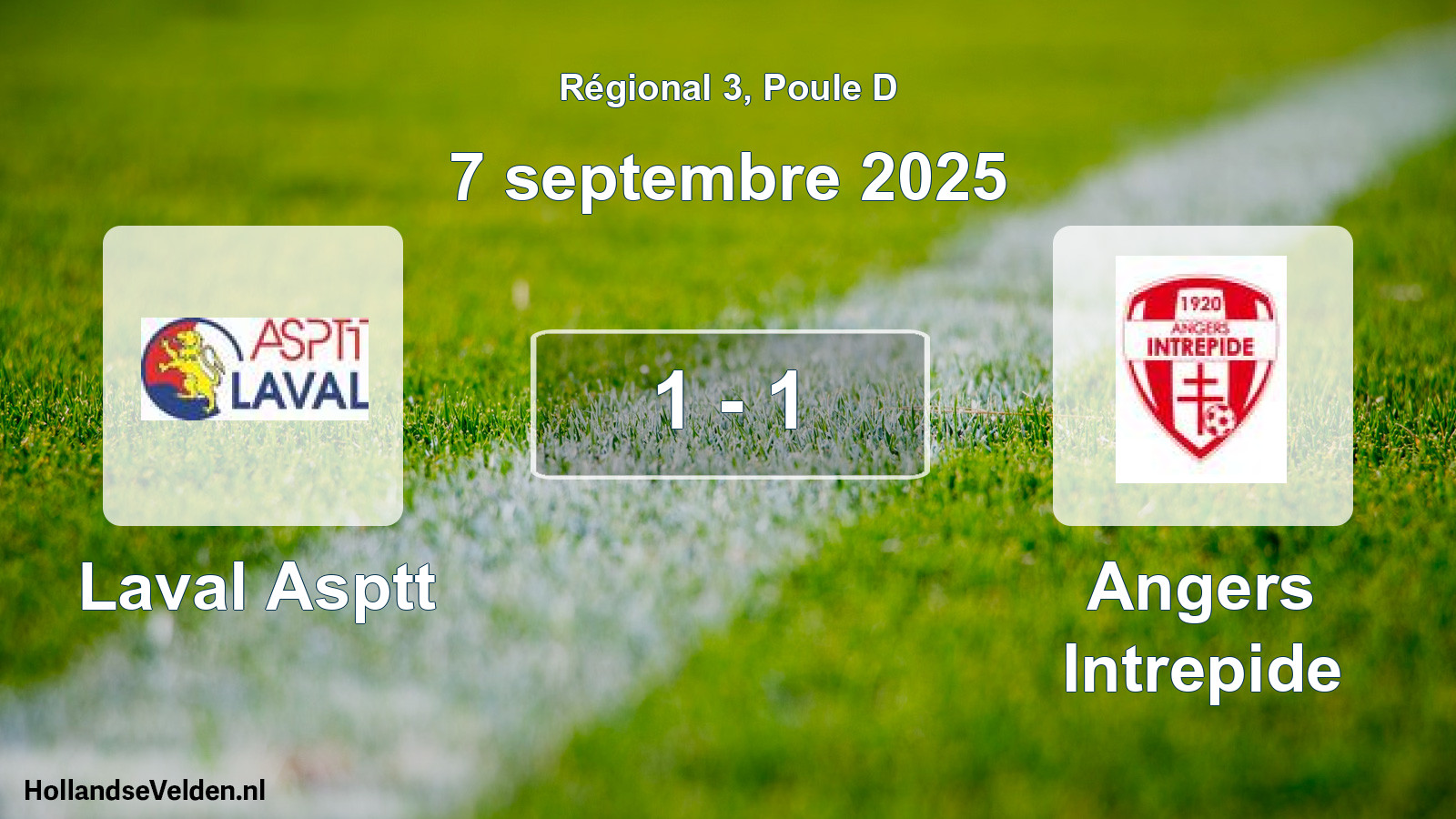 Gespeelde wedstrijd: Laval Asptt - Angers Intrepide 1 - 1 (7 septembre 2025)