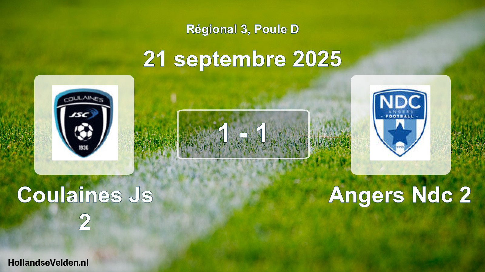 Gespeelde wedstrijd: Coulaines Js 2 - Angers Ndc 2 1 - 1 (21 september 2025)