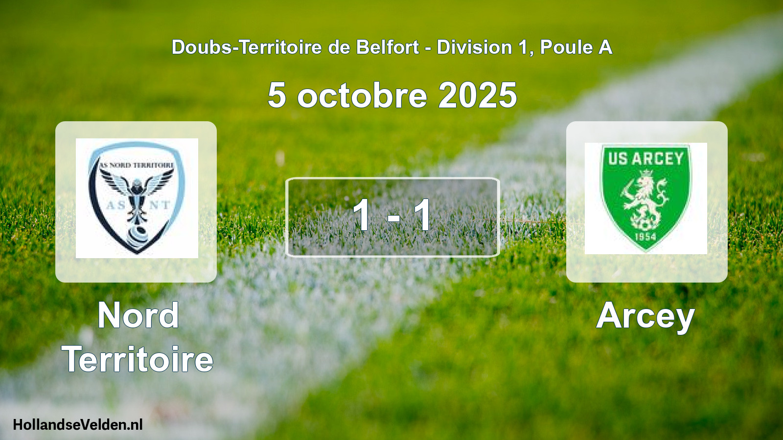 Total number of matches played: Nord Territoire - Arcey 1 - 1 (5 October 2025)