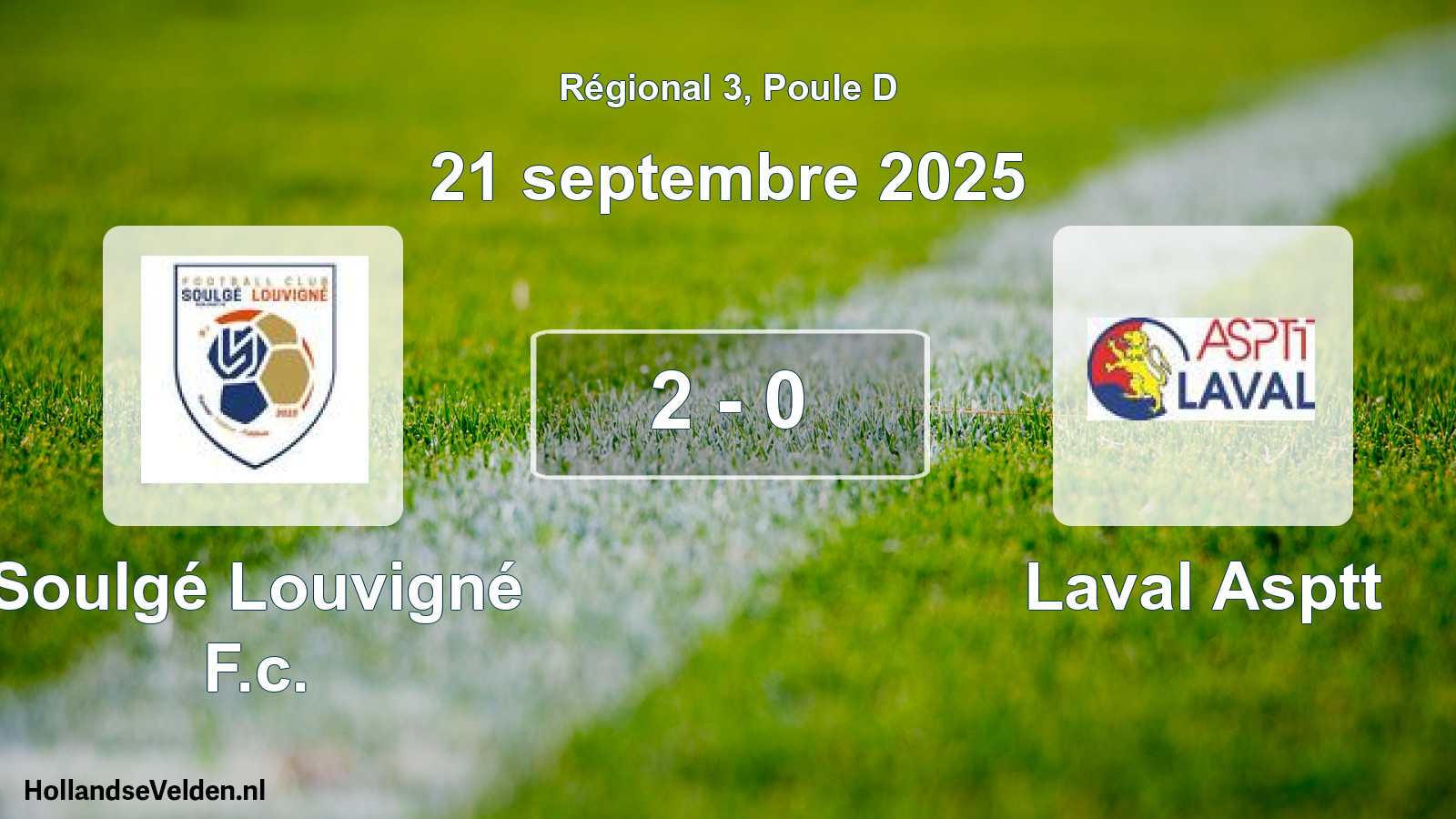 Gespeelde wedstrijd: Soulgé Louvigné F.c. - Laval Asptt 2 - 0 (21 september 2025)