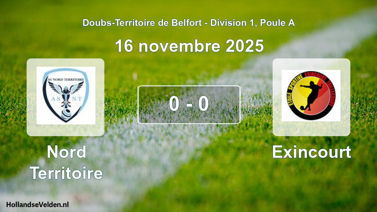 Match joué: Nord Territoire - Exincourt 0 - 0 (16 novembre 2025)