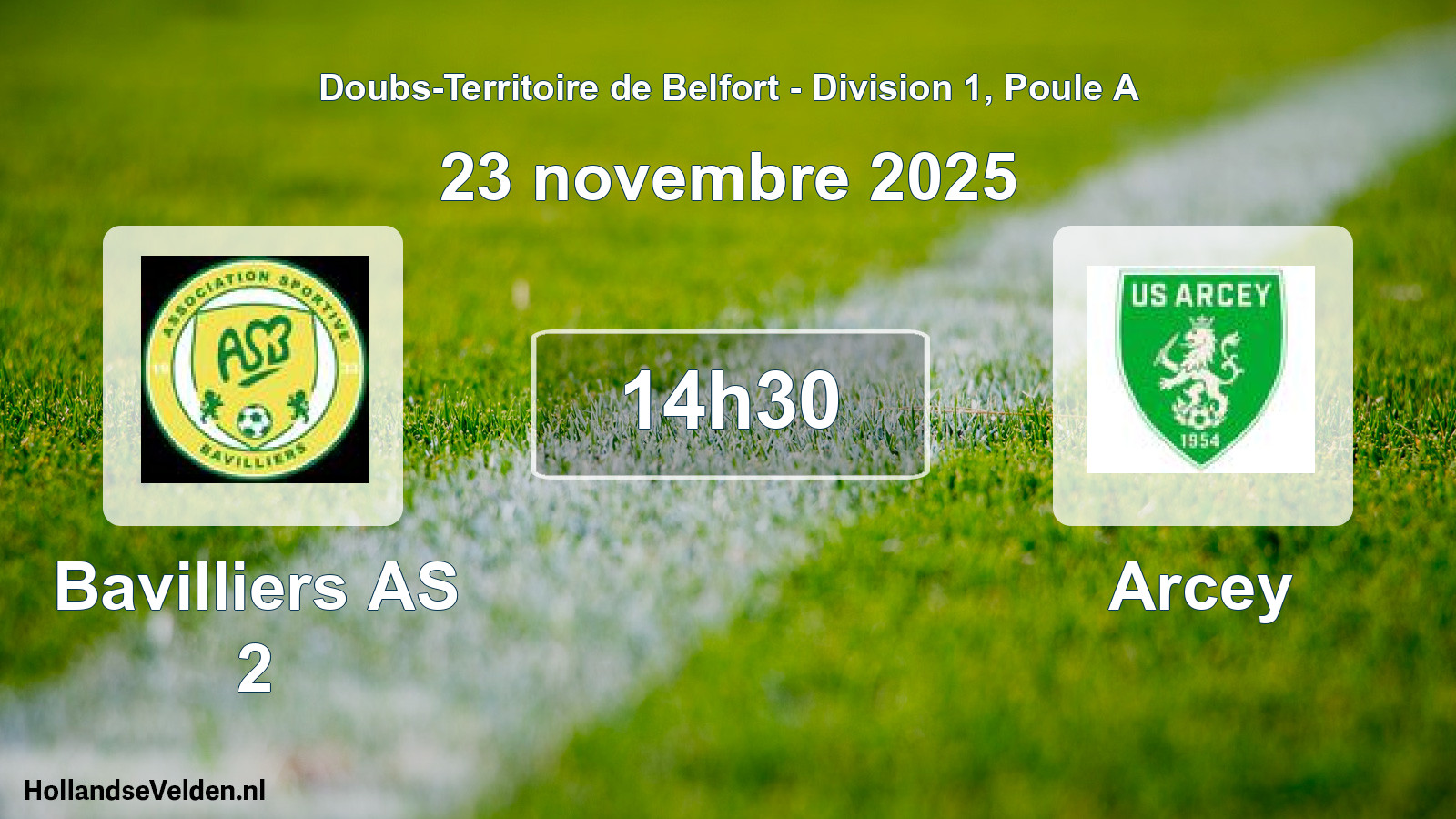 Match programmé: Bavilliers AS 2 - Arcey (23 novembre 2025)