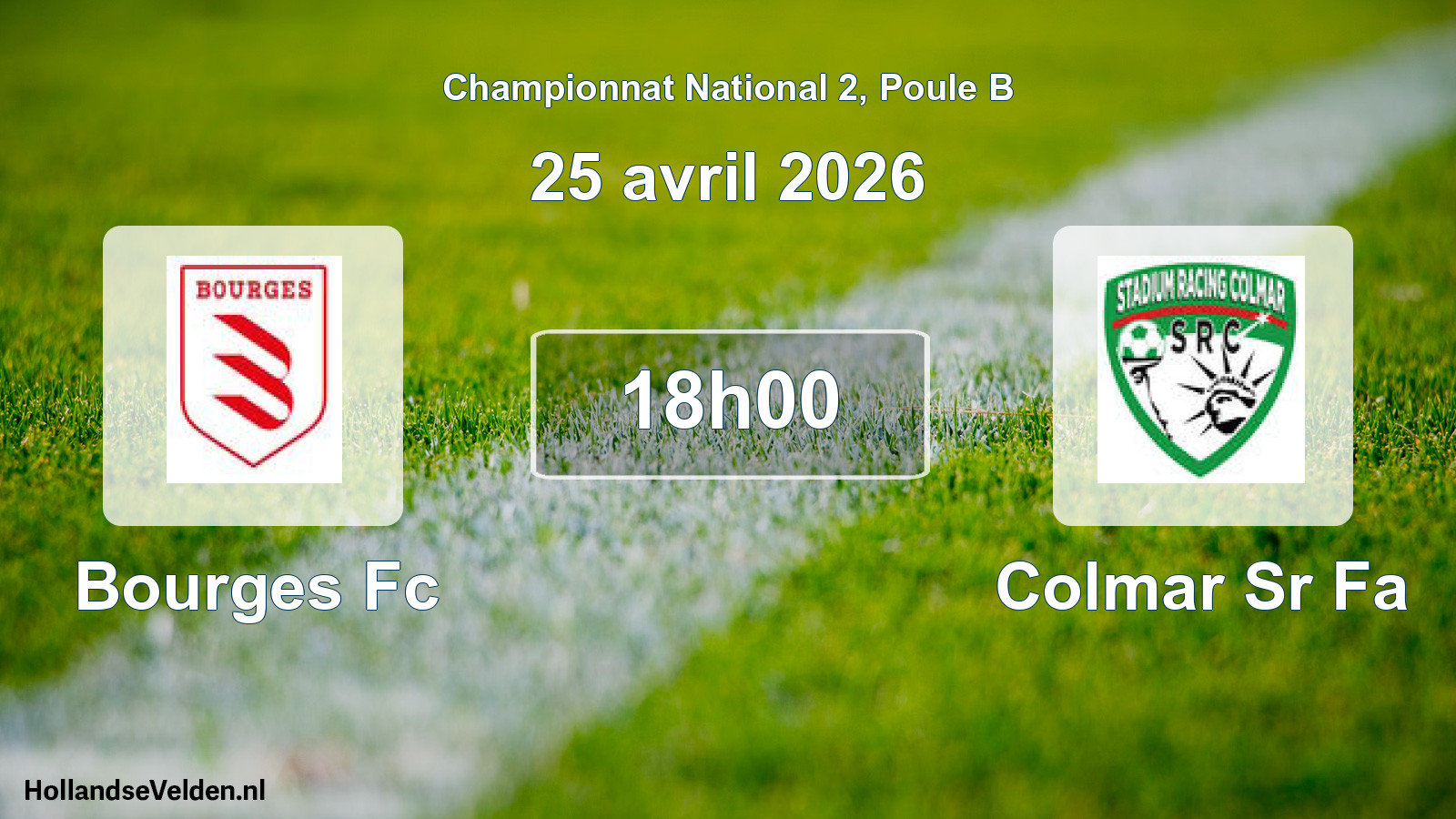 Scheduled Match: Bourges Fc - Colmar Sr Fa (25 April 2026)