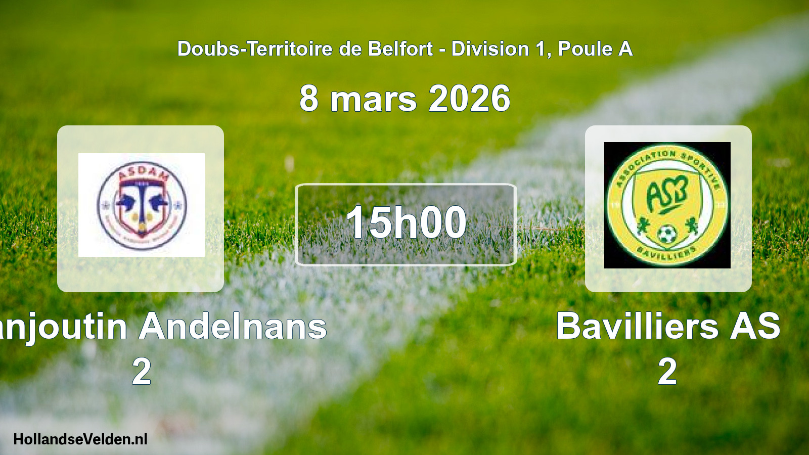 Geplande wedstrijd: Danjoutin Andelnans 2 - Bavilliers AS 2 (8 maart 2026)