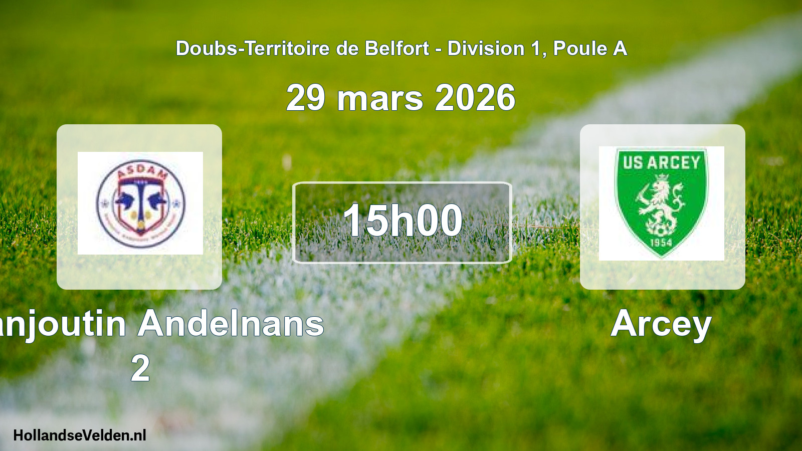 Geplande wedstrijd: Danjoutin Andelnans 2 - Arcey (29 maart 2026)