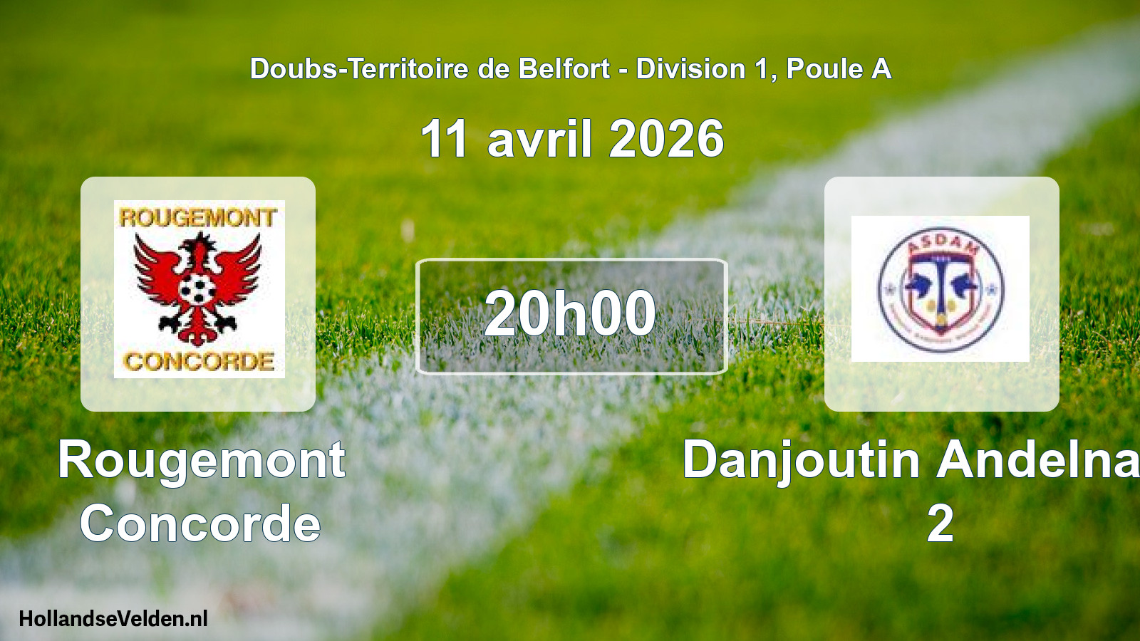 Match programmé: Rougemont Concorde - Danjoutin Andelnans 2 (11 avril 2026)