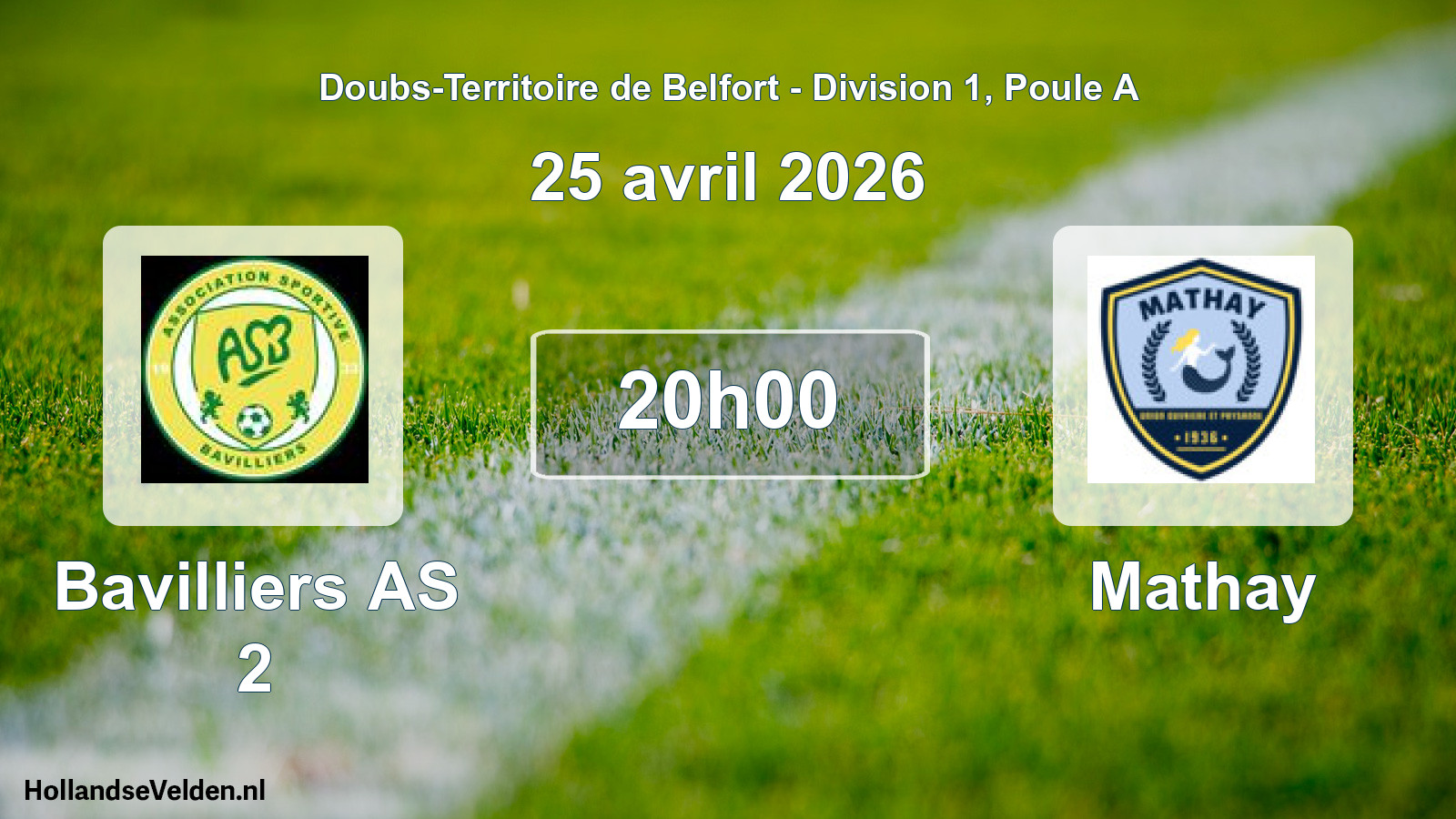 Scheduled Match: Bavilliers AS 2 - Mathay (25 April 2026)