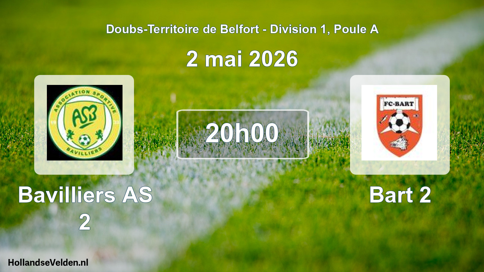 Match programmé: Bavilliers AS 2 - Bart 2 (2 mai 2026)