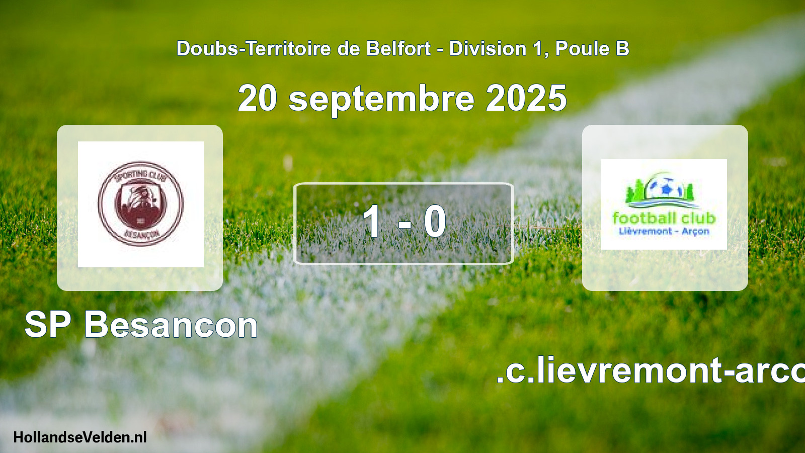 Total number of matches played: SP Besancon - F.c.lievremont-arcon 1 - 0 (20 September 2025)