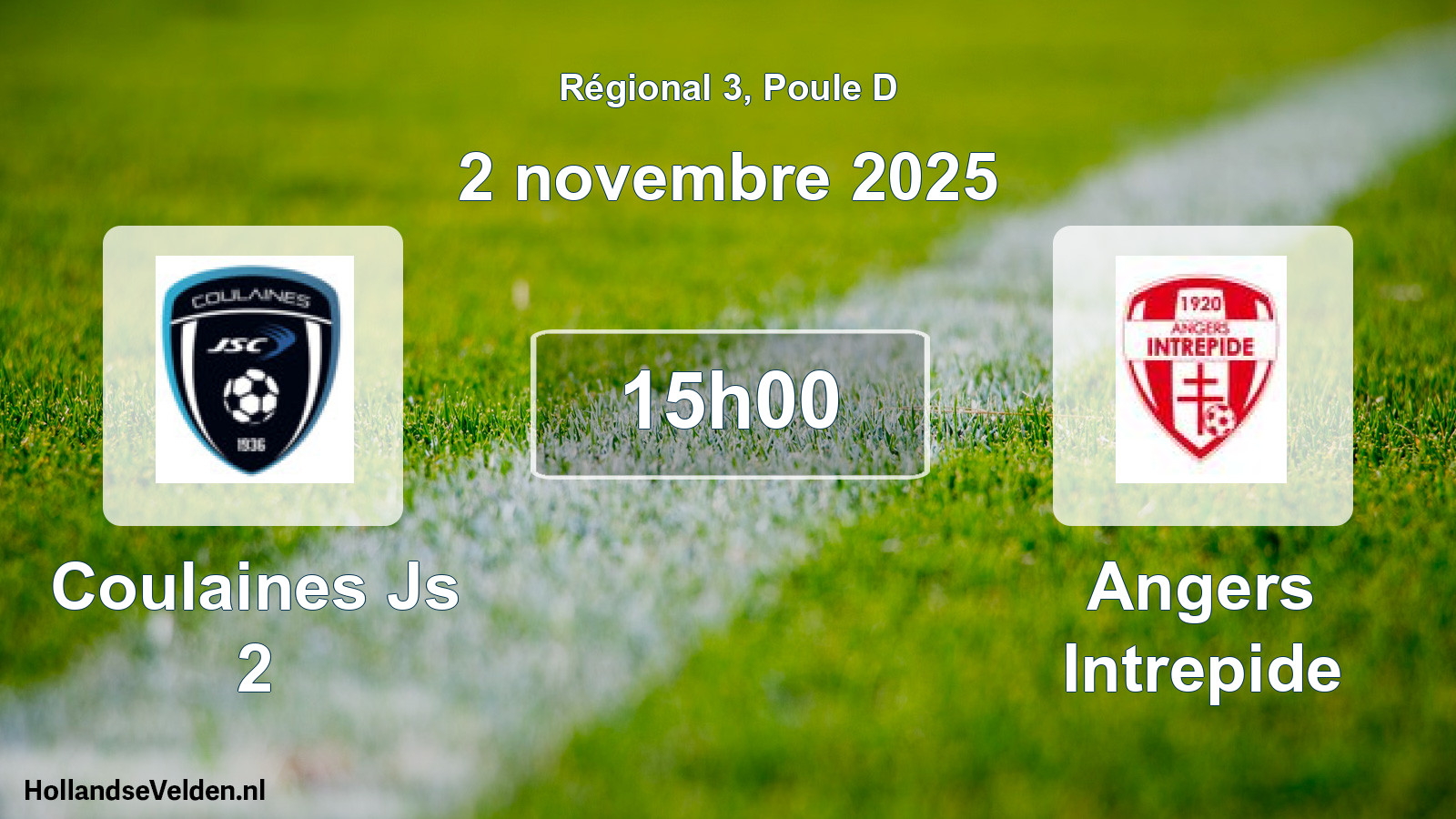 Geplande wedstrijd: Coulaines Js 2 - Angers Intrepide (2 novembre 2025)
