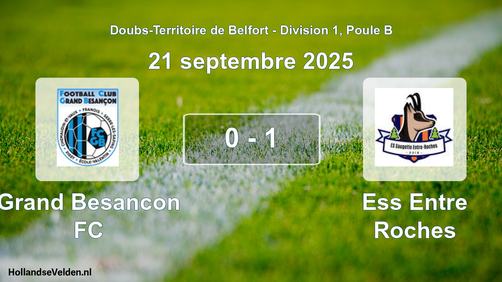 Total number of matches played: Grand Besancon FC - Ess Entre Roches 0 - 1 (21 September 2025)