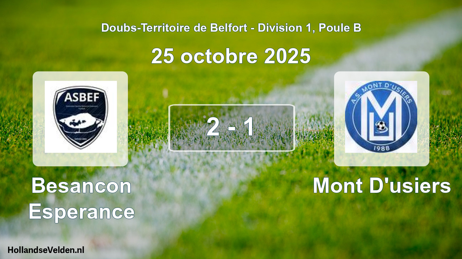 Match joué: Besancon Esperance - Mont D'usiers 2 - 1 (25 octobre 2025)