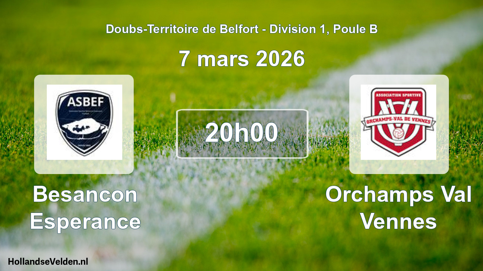 Match programmé: Besancon Esperance - Orchamps Val Vennes (7 mars 2026)