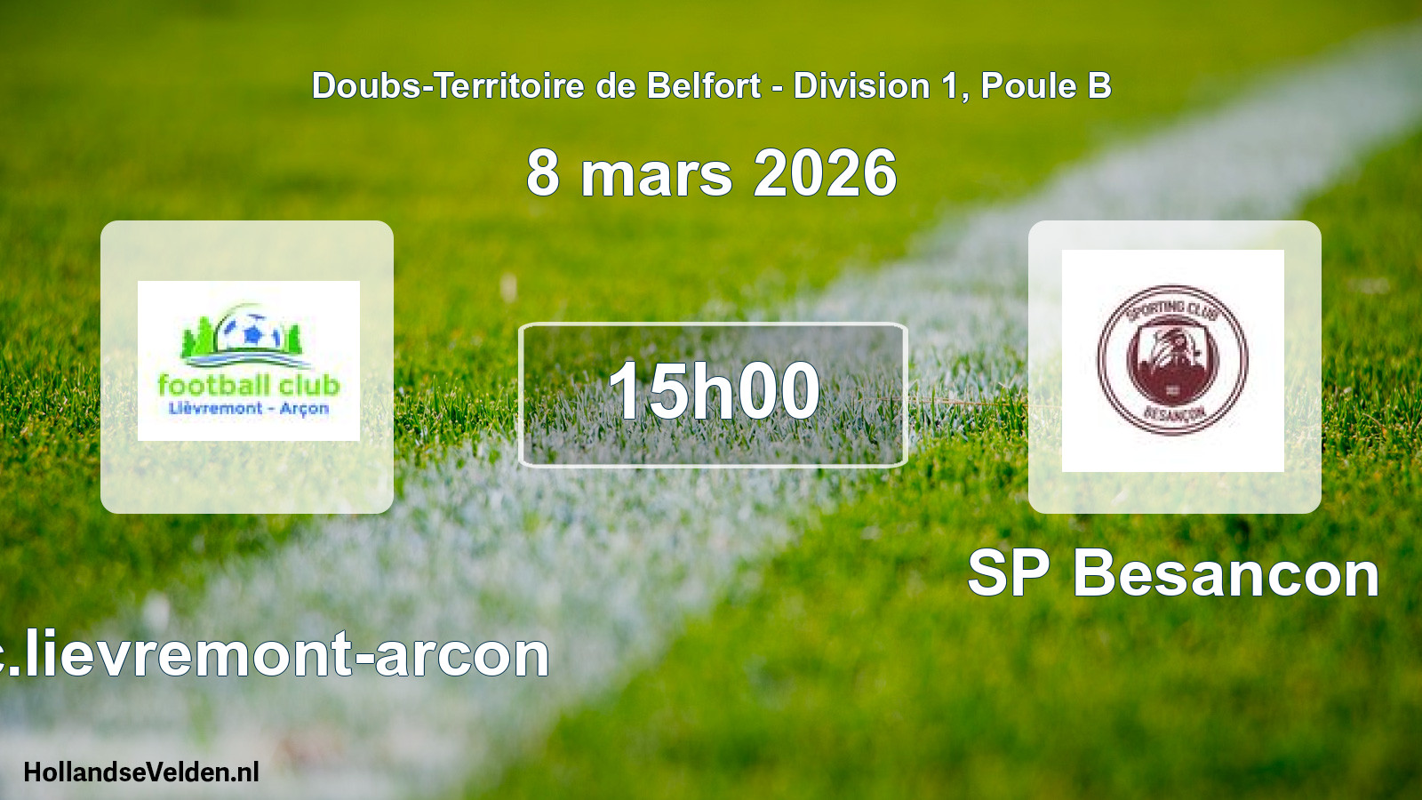Match programmé: F.c.lievremont-arcon - SP Besancon (8 mars 2026)