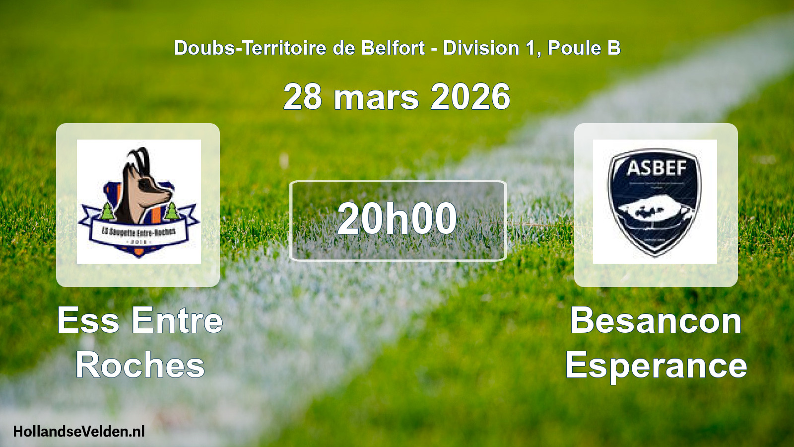 Match programmé: Ess Entre Roches - Besancon Esperance (28 mars 2026)