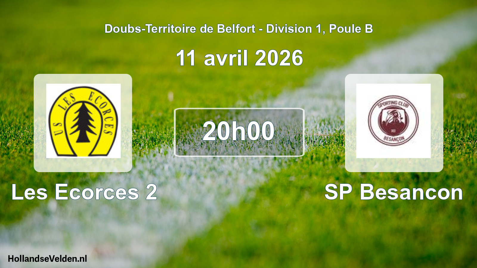 Geplande wedstrijd: Les Ecorces 2 - SP Besancon (11 april 2026)