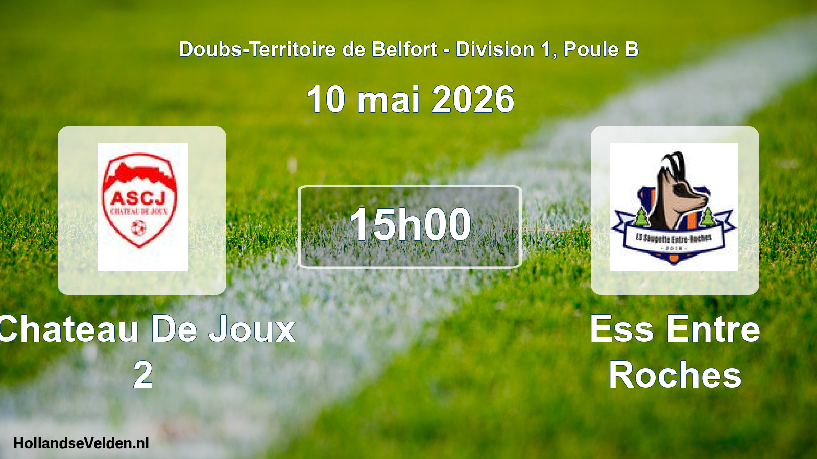 Match programmé: Chateau De Joux 2 - Ess Entre Roches (10 mai 2026)