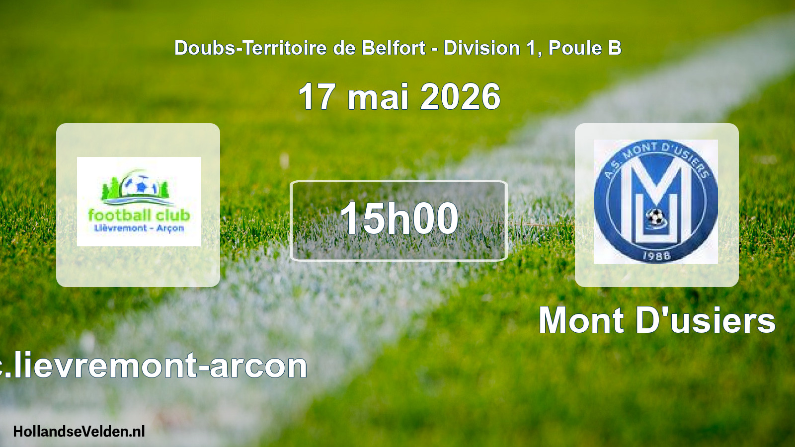 Match programmé: F.c.lievremont-arcon - Mont D'usiers (17 mai 2026)