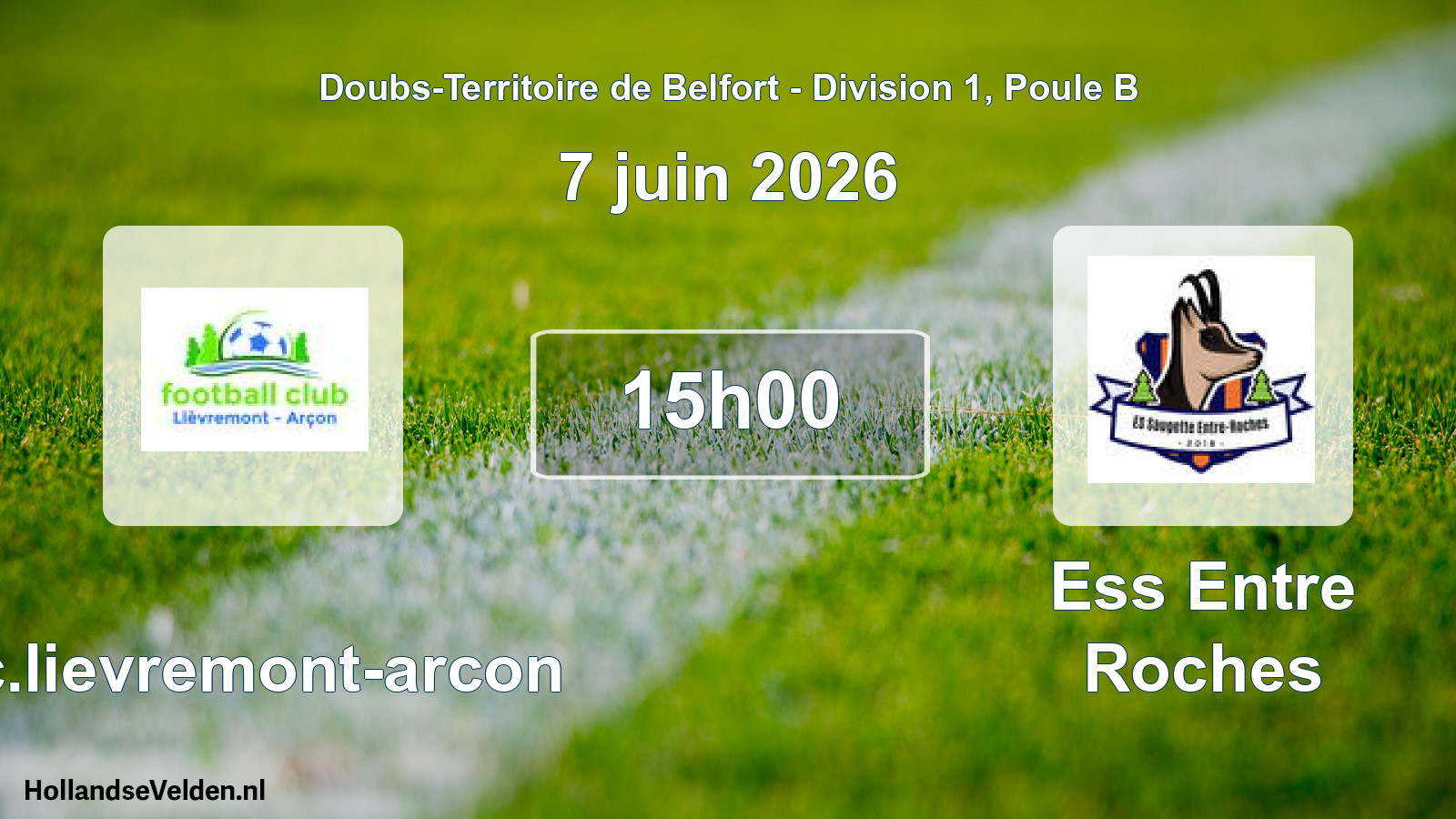 Match programmé: F.c.lievremont-arcon - Ess Entre Roches (7 juin 2026)