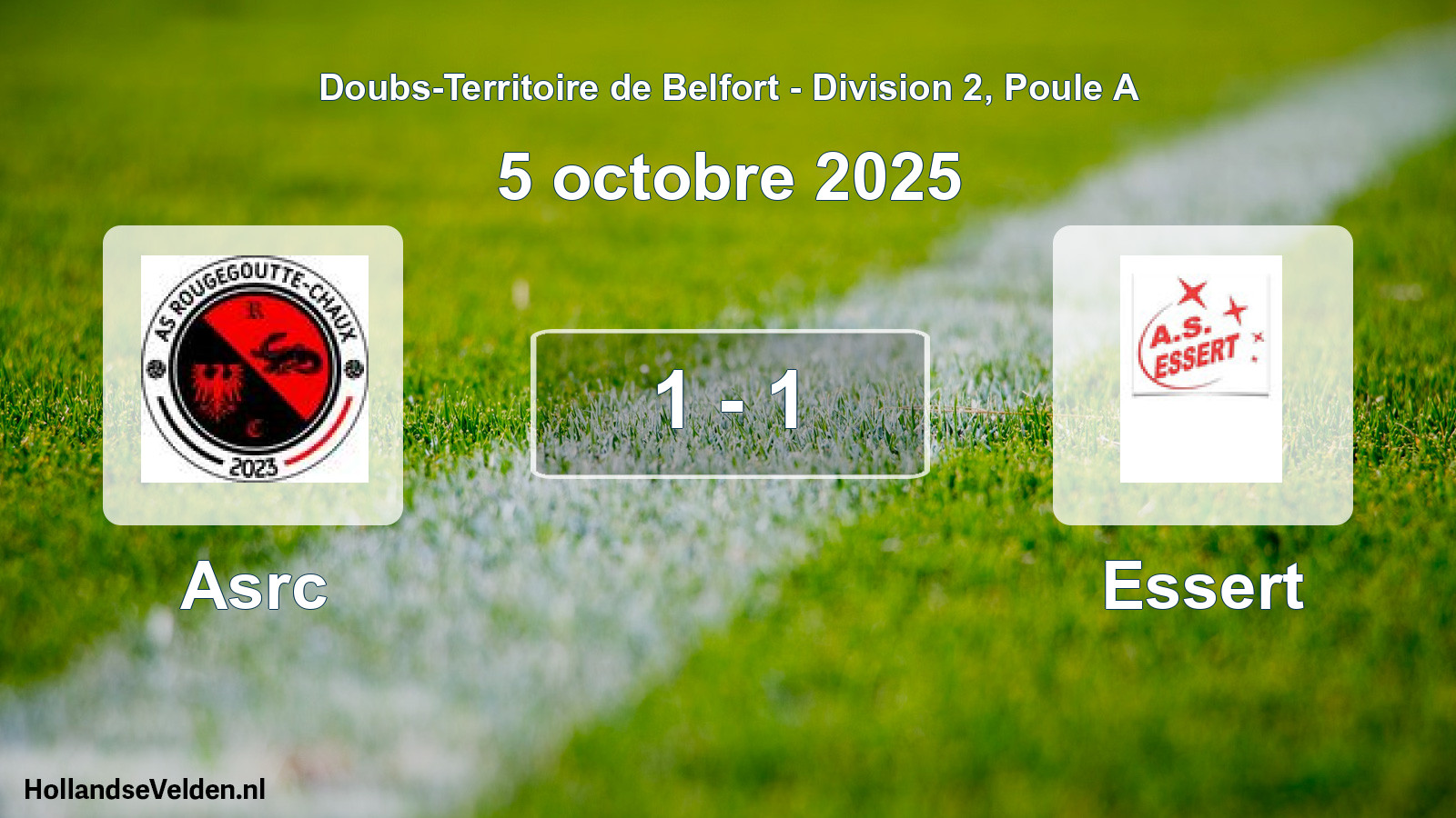 Match joué: Asrc - Essert 1 - 1 (5 octobre 2025)